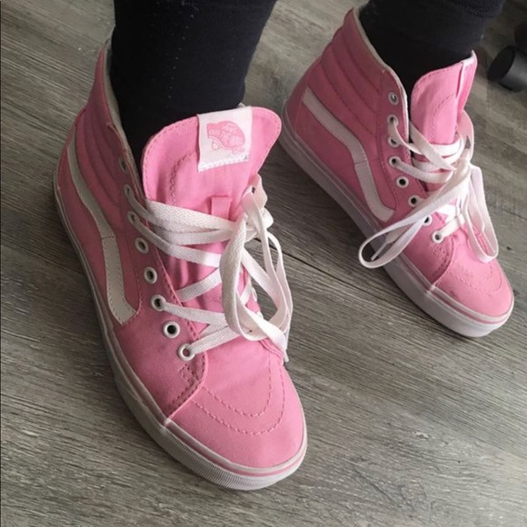 Vans Shoes - Pink & white high top Vans